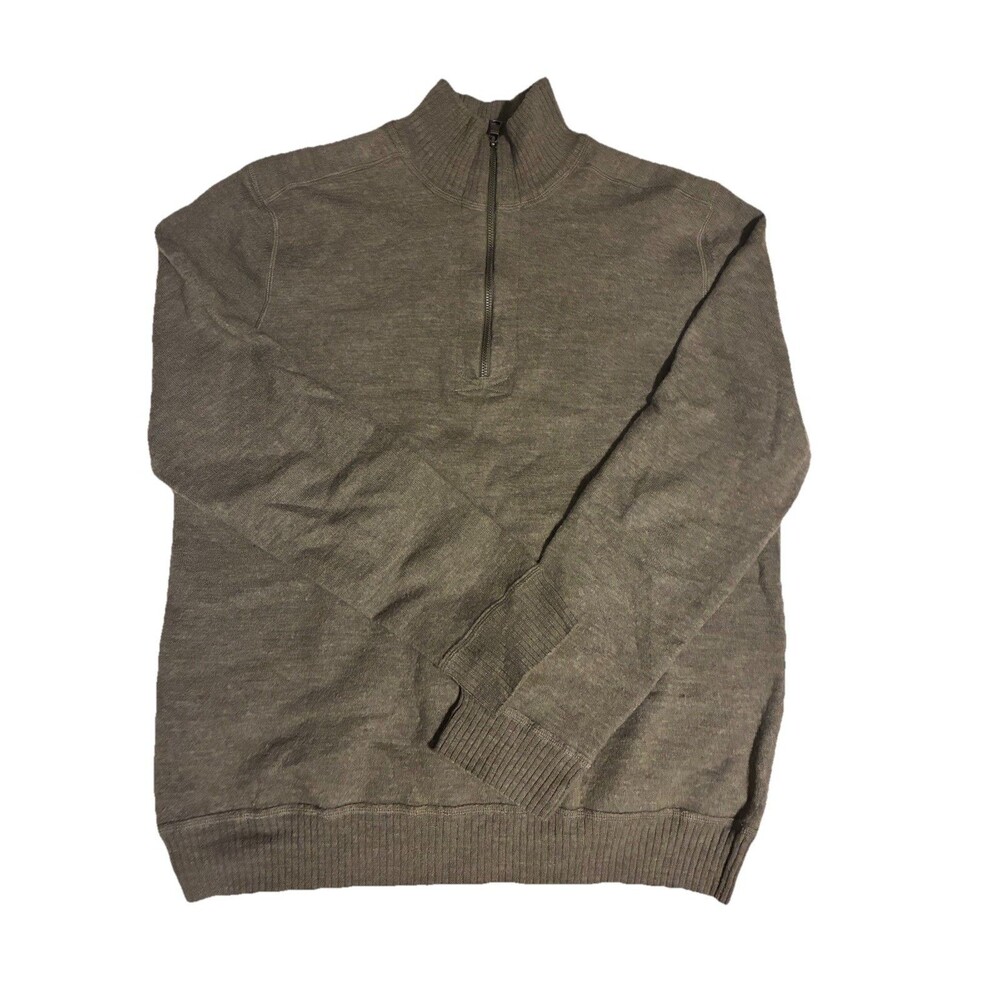 Banana Republic Men’s Brown Wool Quarter-Zip Sweater XL